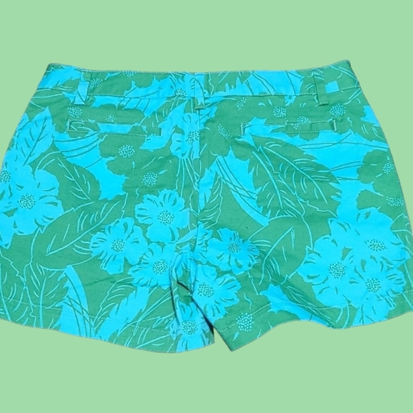 Blue and Green Hawaiian Malibu Barbie Tropical Short Land End - Picture 2 of 3